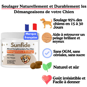 Complément Anti-Démangeaisons pour Chien (60 Friandises au Poisson)