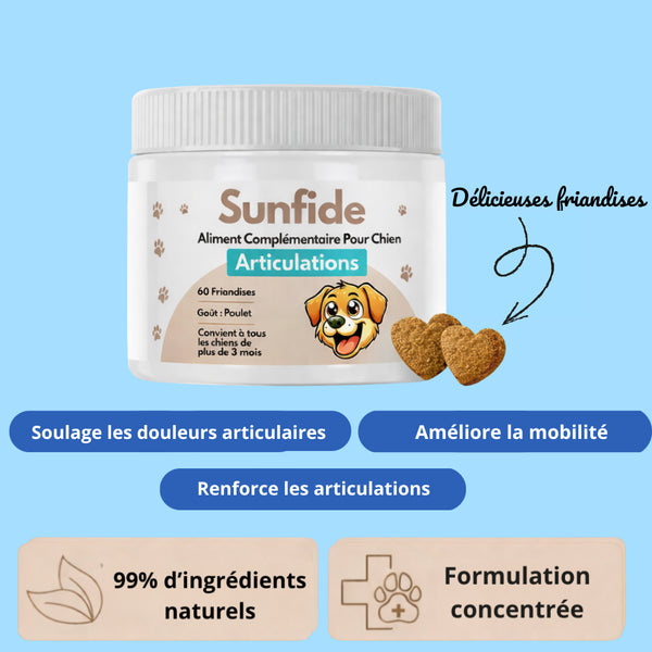 Complément Articulations pour chien (60 Délicieuses Friandises Naturelles au Poulet)