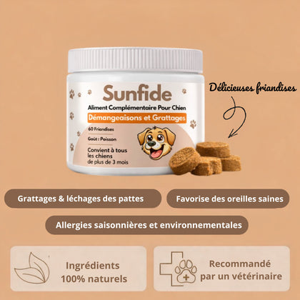 Complément Anti-Démangeaisons pour Chien (60 Délicieuses Friandises Naturelles au Poisson)